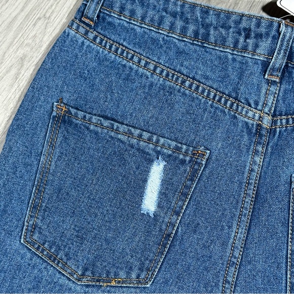 NWT PAUL & ZERA ALLSAINTS High Waist Raw Hem Frayed Floral Embroidered Jeans L - Picture 10 of 10